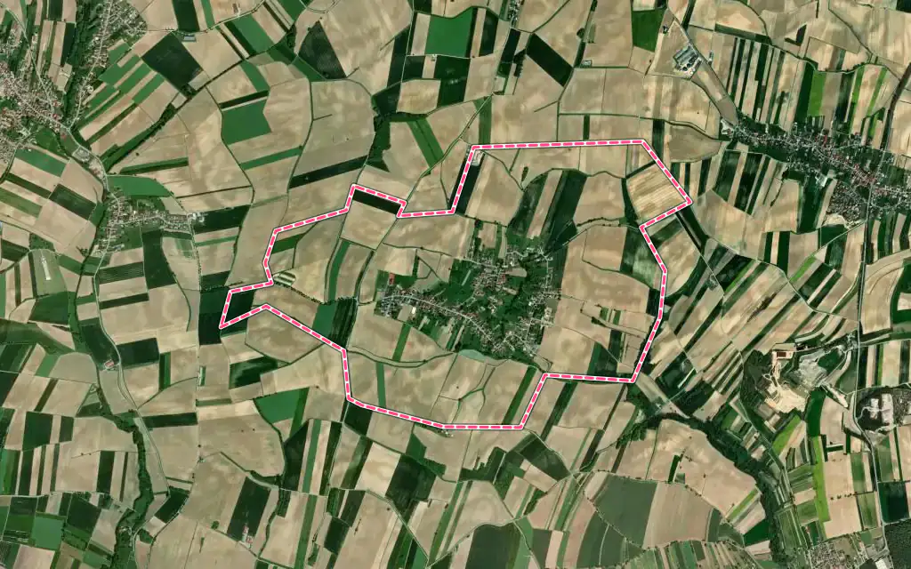 Vue satellite de Eberbach-Seltz avec ses contours administratifs