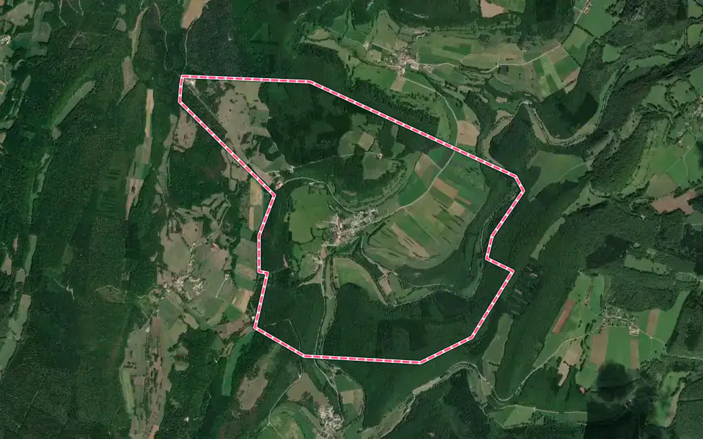 Vue satellite de Échay avec ses contours administratifs