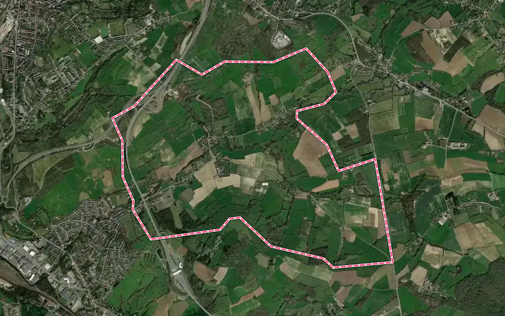 Vue satellite de Echinghen avec ses contours administratifs