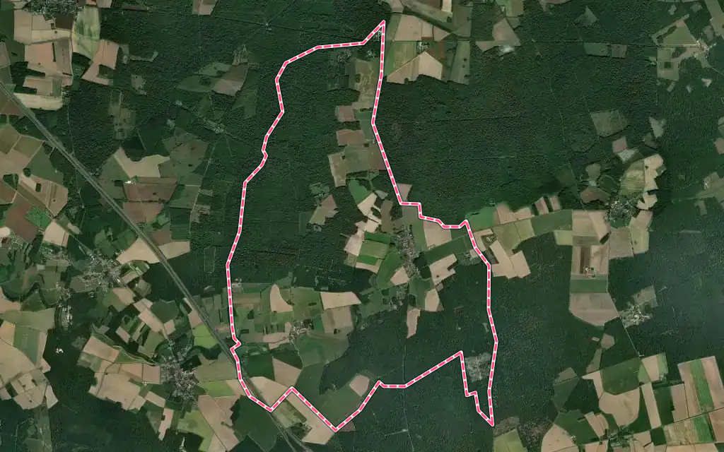 Vue satellite de Échouboulains avec ses contours administratifs
