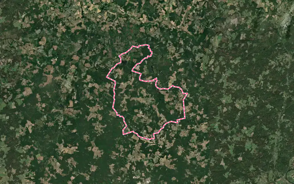 Vue satellite de Échourgnac avec ses contours administratifs