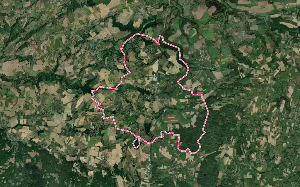 Vue satellite de Eclose-Badinières avec ses contours administratifs