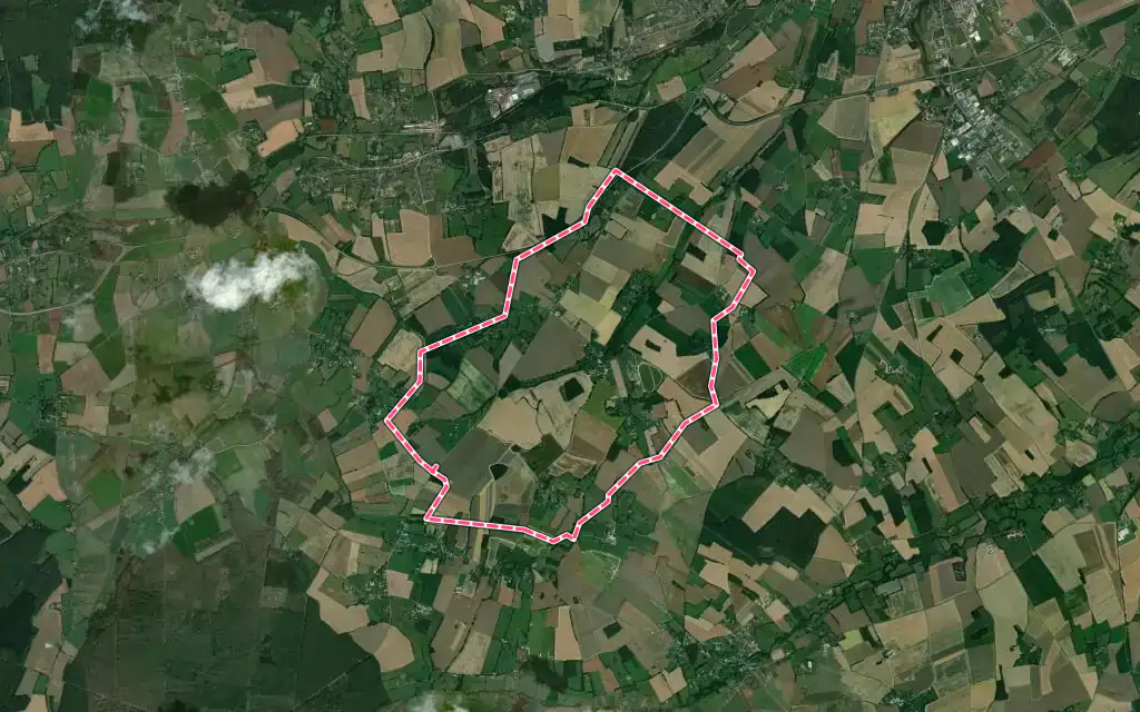 Vue satellite de Écorcei avec ses contours administratifs