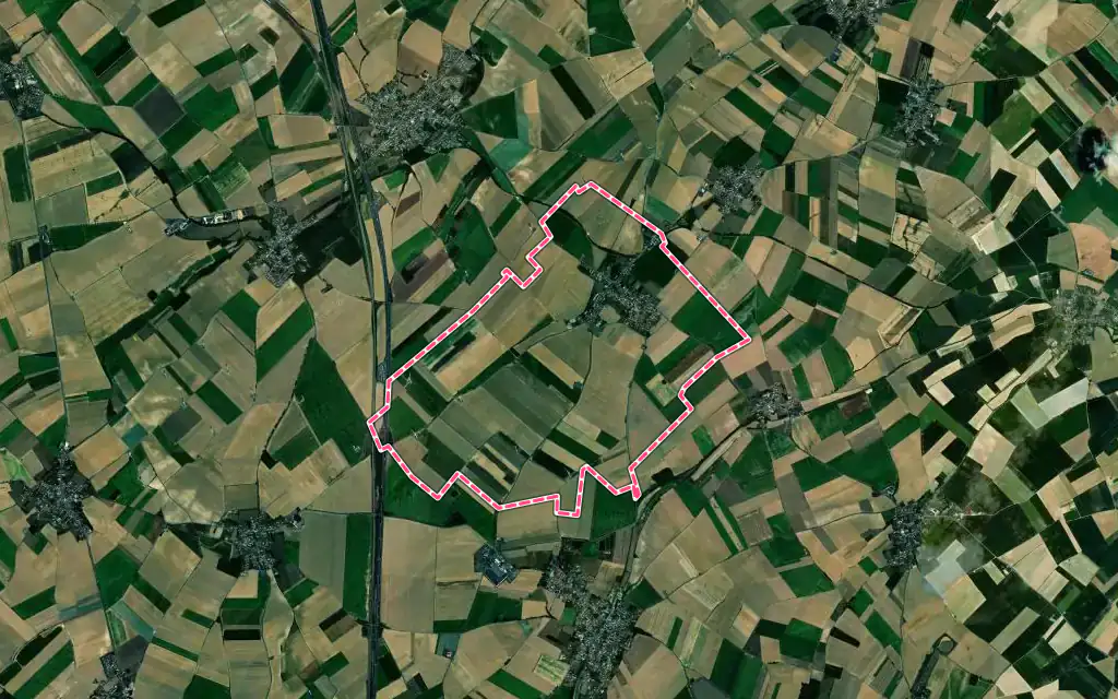 Vue satellite de Écoust-Saint-Mein avec ses contours administratifs