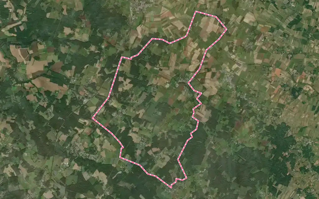 Vue satellite de Écoyeux avec ses contours administratifs