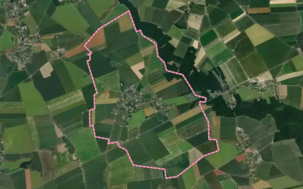 Vue satellite de Ecquetot avec ses contours administratifs
