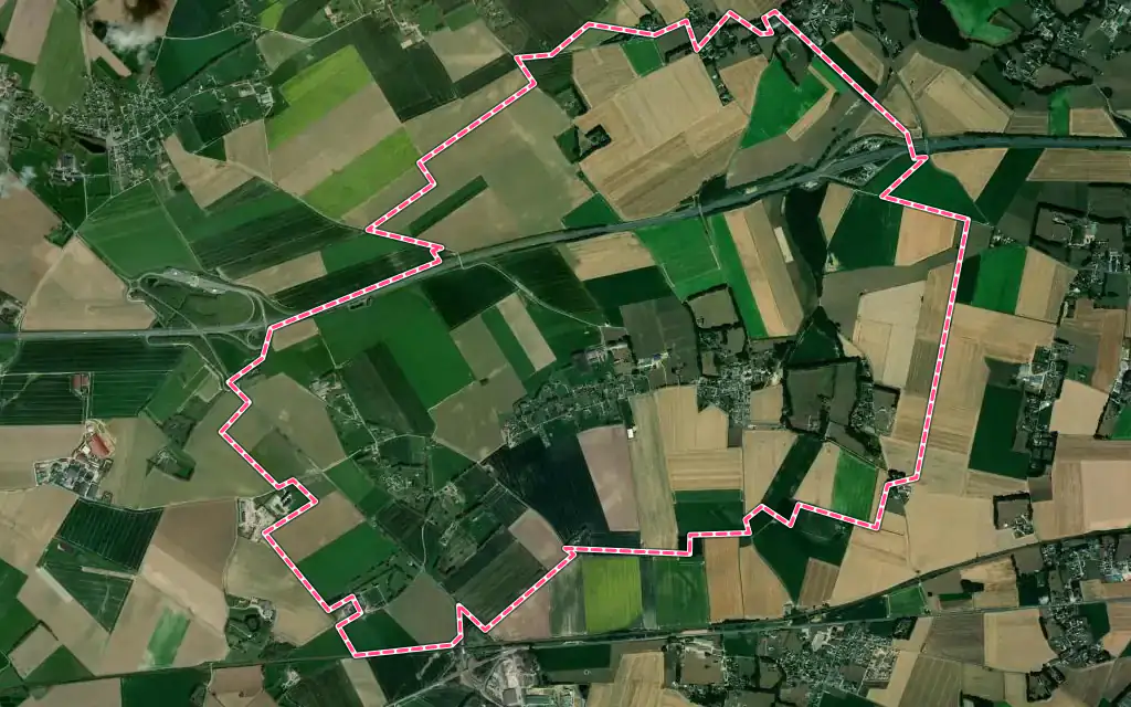 Vue satellite de Écretteville-lès-Baons avec ses contours administratifs
