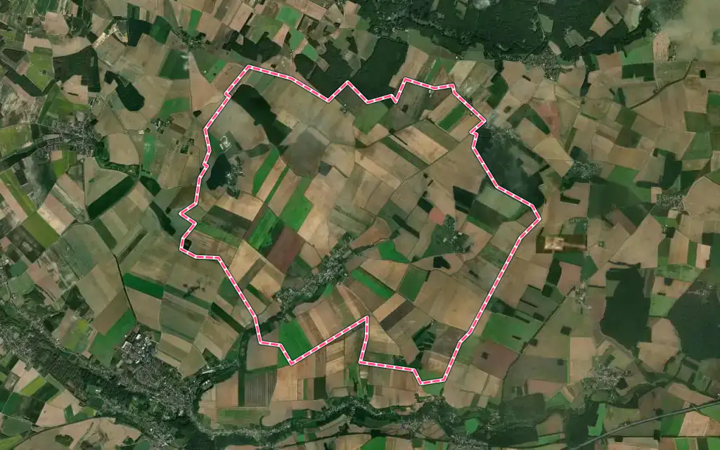 Vue satellite de Écrosnes avec ses contours administratifs