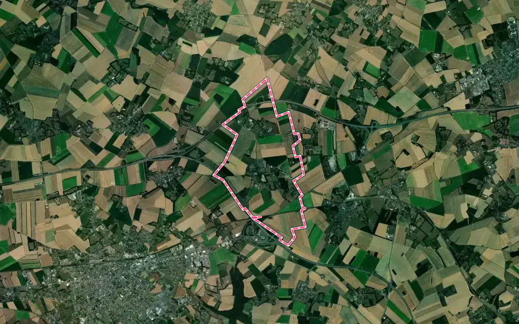 Vue satellite de Ectot-lès-Baons avec ses contours administratifs