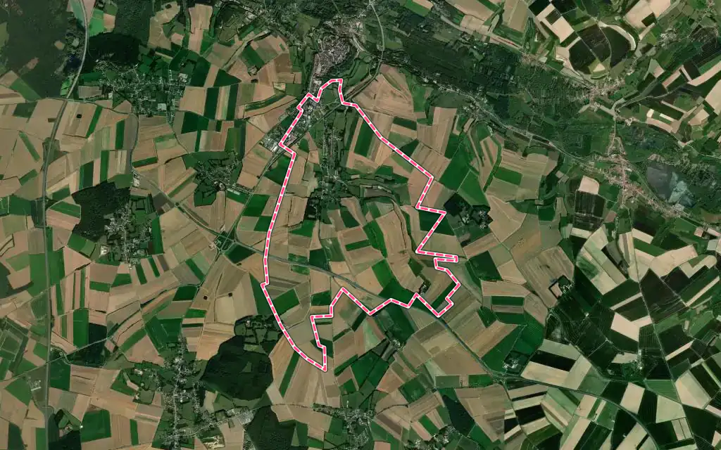 Vue satellite de Écuires avec ses contours administratifs