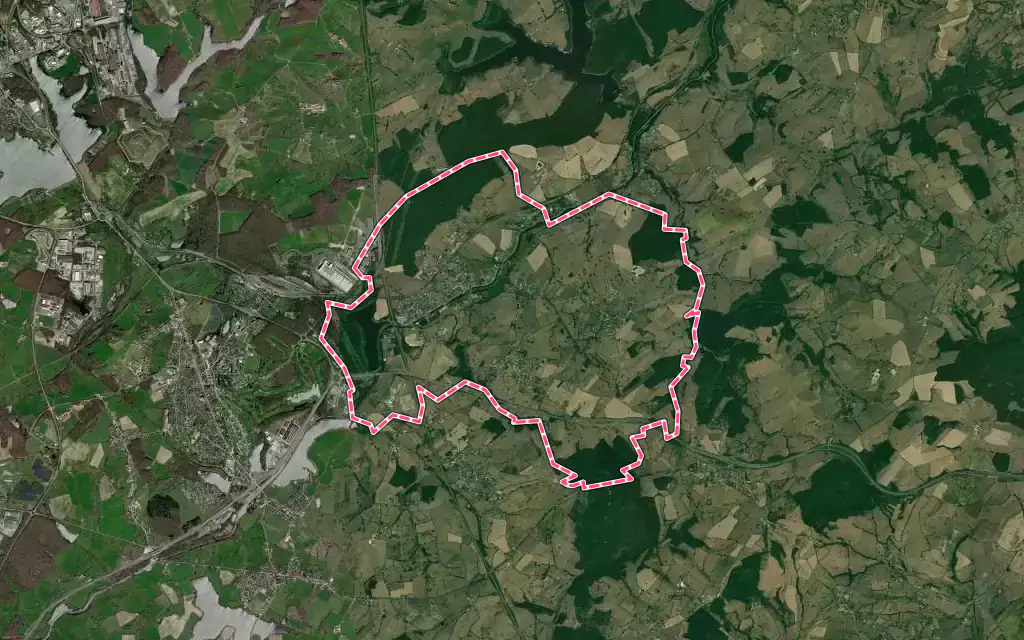 Vue satellite de Écuisses avec ses contours administratifs