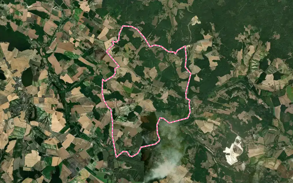 Vue satellite de Édon avec ses contours administratifs