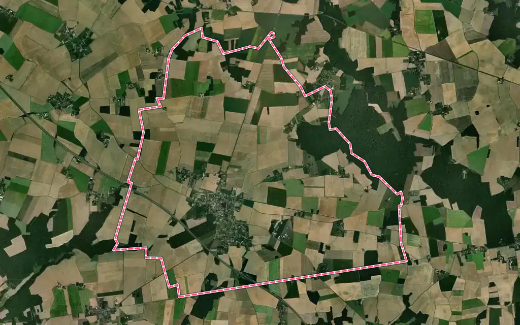 Vue satellite de Égreville avec ses contours administratifs