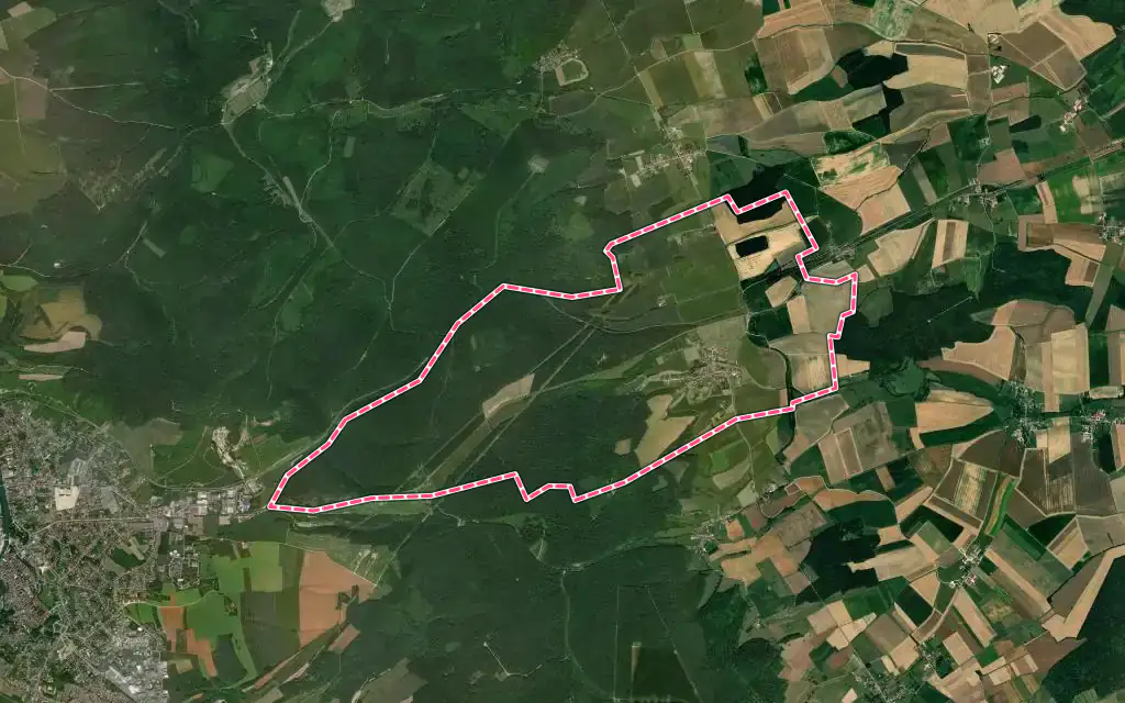 Vue satellite de Eix avec ses contours administratifs