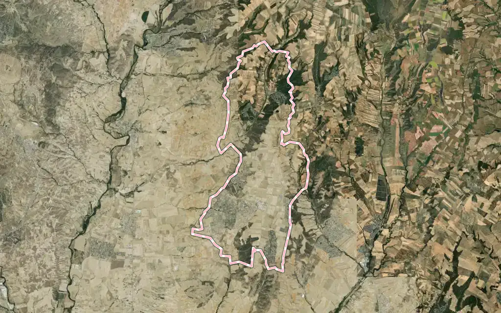 Vista satélite de El Casar con su contorno administrativo