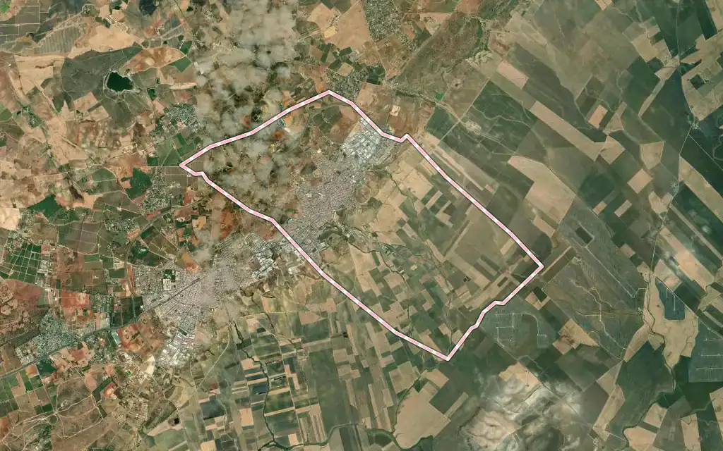Vista satélite de El Viso del Alcor con su contorno administrativo