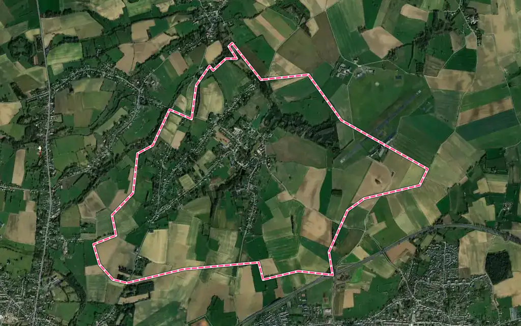 Vue satellite de Élesmes avec ses contours administratifs