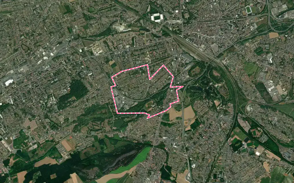 Vue satellite de Éleu-dit-Leauwette avec ses contours administratifs