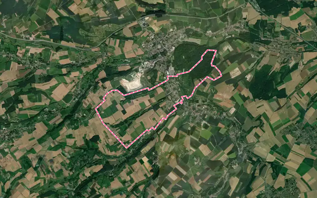 Vue satellite de Elnes avec ses contours administratifs