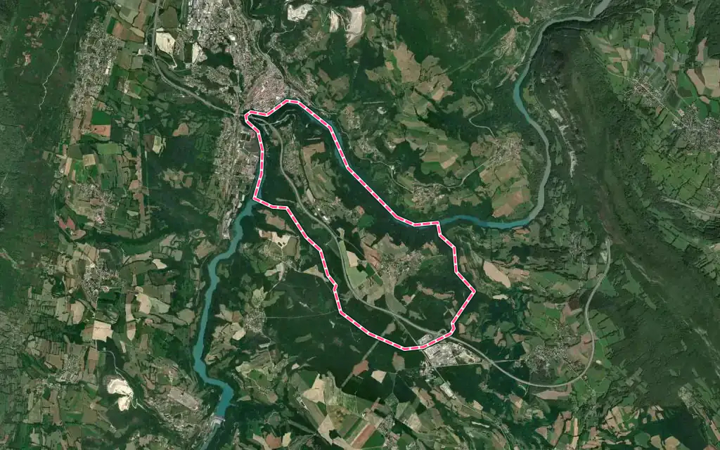 Vue satellite de Éloise avec ses contours administratifs