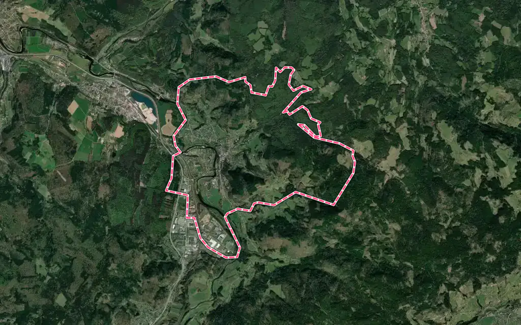 Vue satellite de Éloyes avec ses contours administratifs