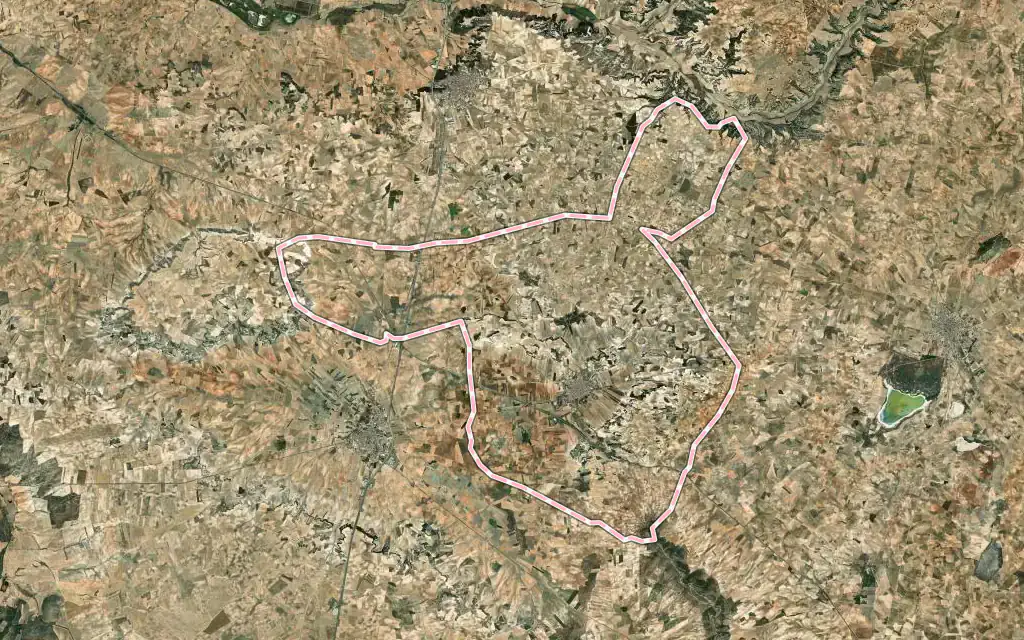 Vista satélite de El Romeral con su contorno administrativo