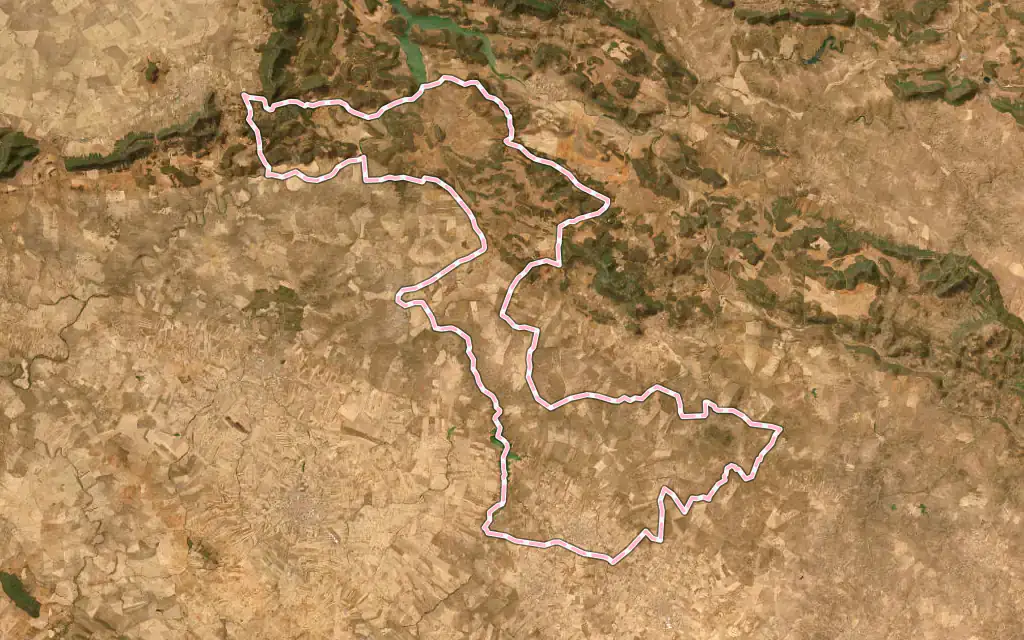 Vista satélite de El Viso con su contorno administrativo