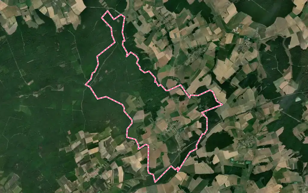 Vue satellite de Emberménil avec ses contours administratifs