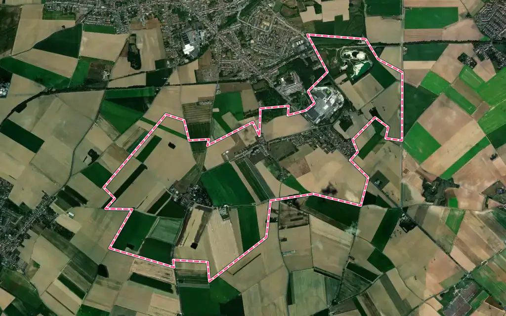 Vue satellite de Émerchicourt avec ses contours administratifs