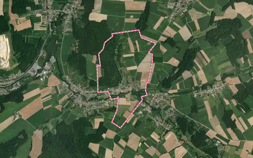 Vue satellite de Emlingen avec ses contours administratifs