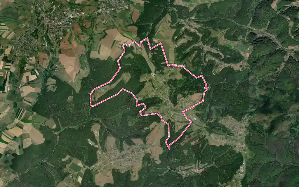Vue satellite de Enchenberg avec ses contours administratifs