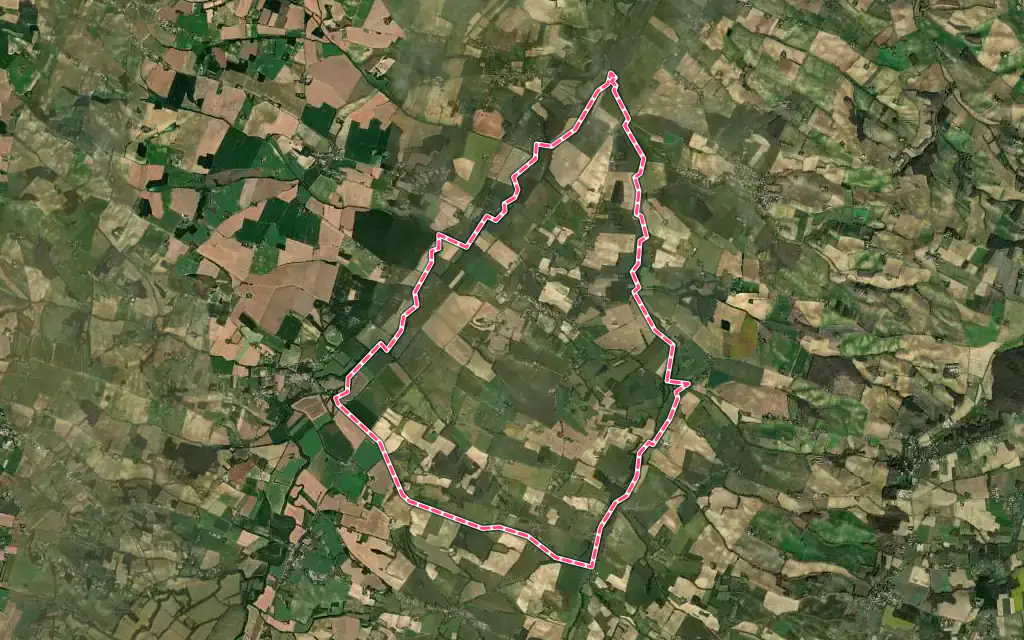 Vue satellite de Endoufielle avec ses contours administratifs
