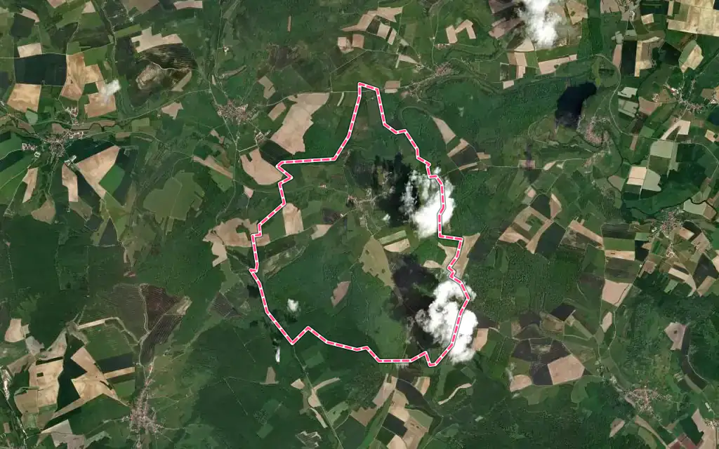 Vue satellite de Enfonvelle avec ses contours administratifs