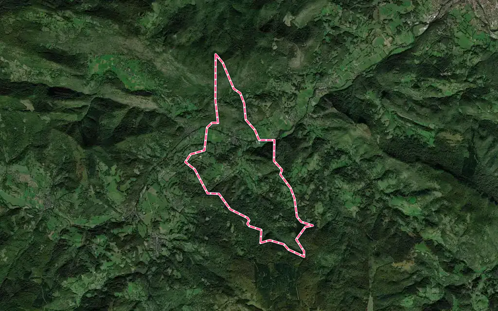 Vue satellite de Engomer avec ses contours administratifs