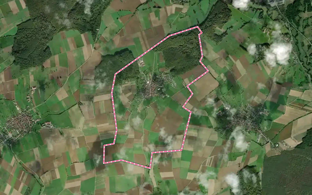 Vue satellite de Engwiller avec ses contours administratifs