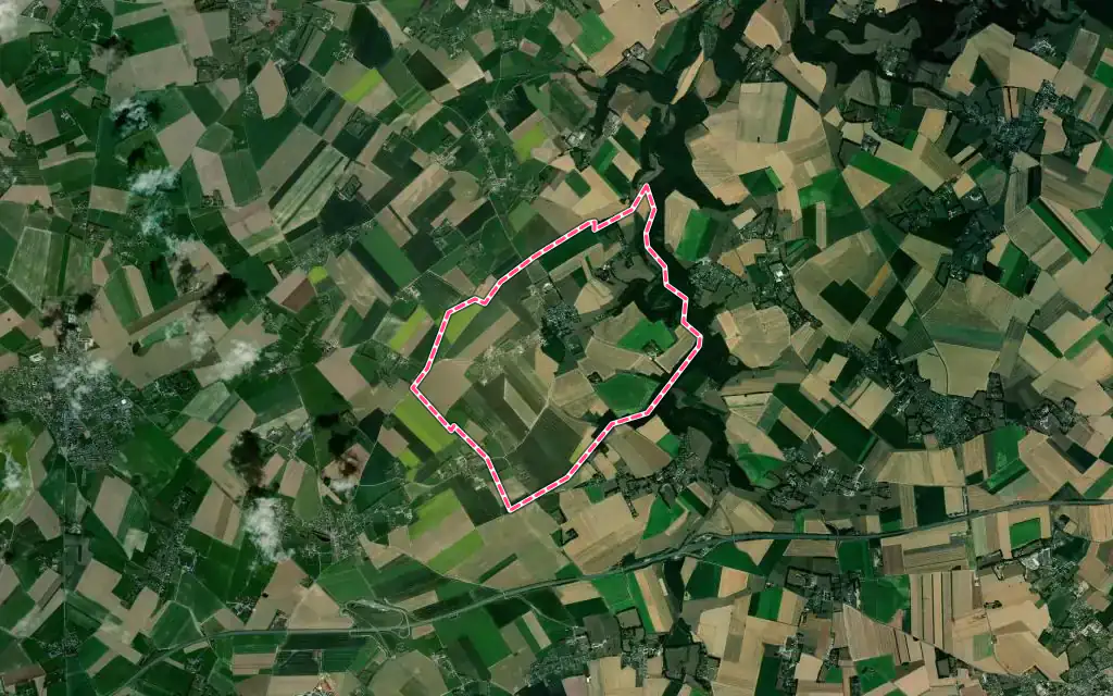 Vue satellite de Envronville avec ses contours administratifs