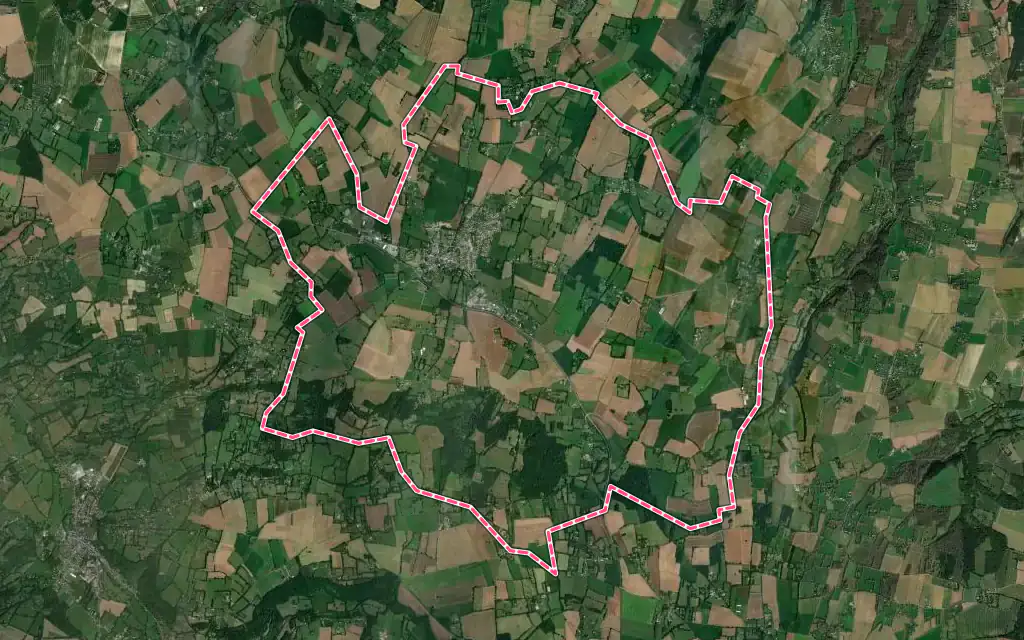 Vue satellite de Épaignes avec ses contours administratifs