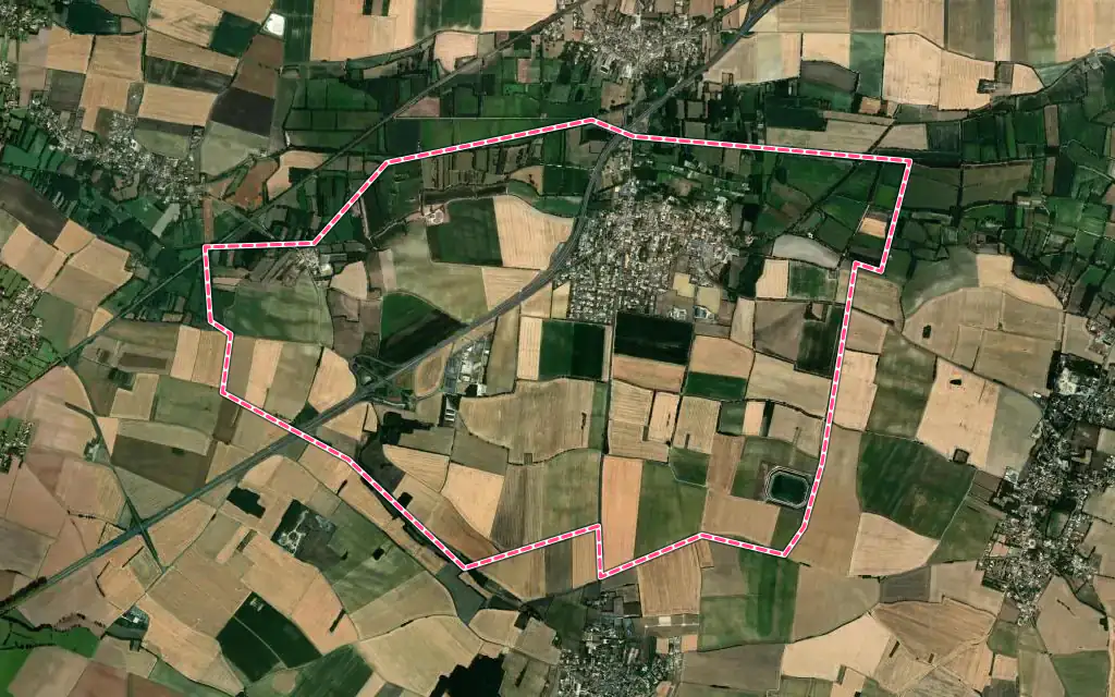 Vue satellite de Épannes avec ses contours administratifs