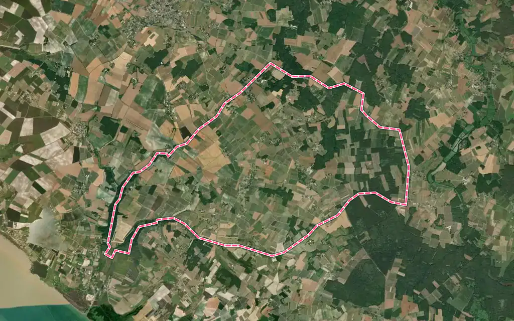 Vue satellite de Épargnes avec ses contours administratifs