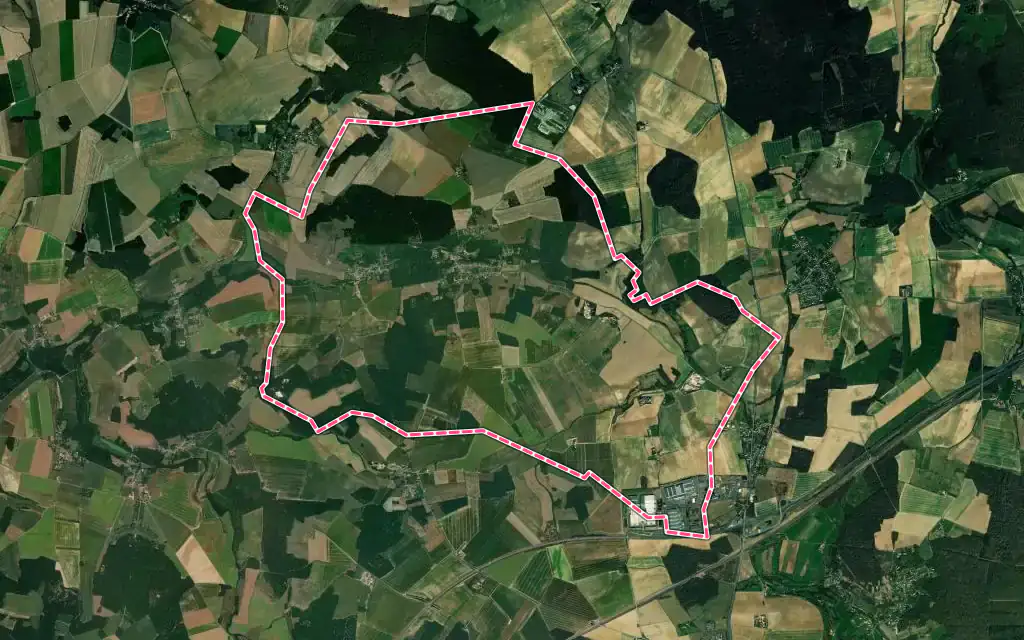 Vue satellite de Épaux-Bézu avec ses contours administratifs