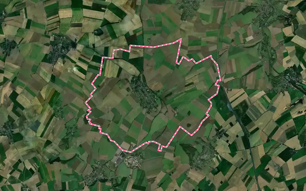 Vue satellite de Épehy avec ses contours administratifs