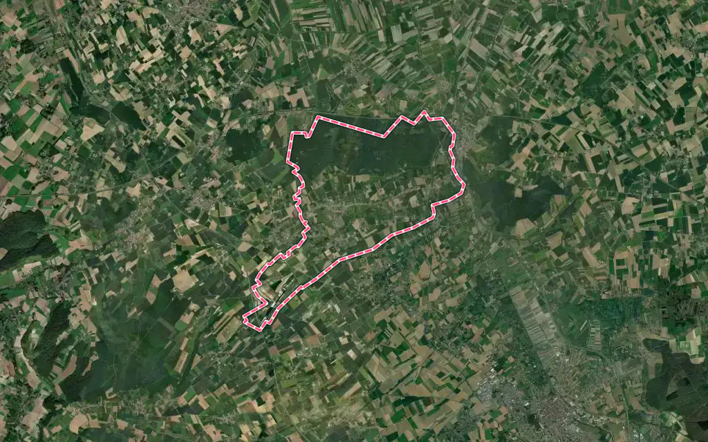 Vue satellite de Éperlecques avec ses contours administratifs