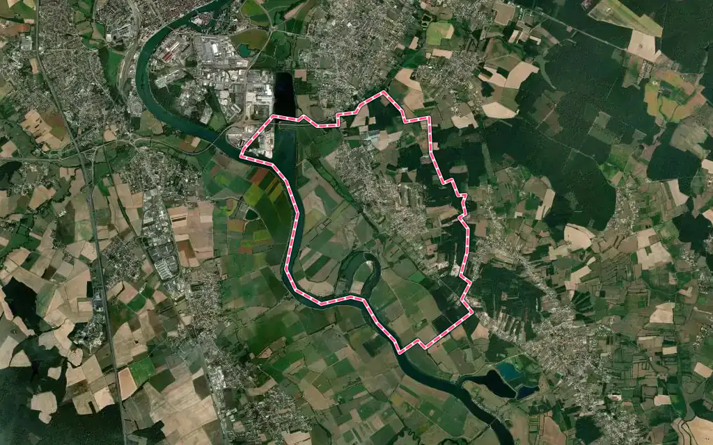 Vue satellite de Épervans avec ses contours administratifs
