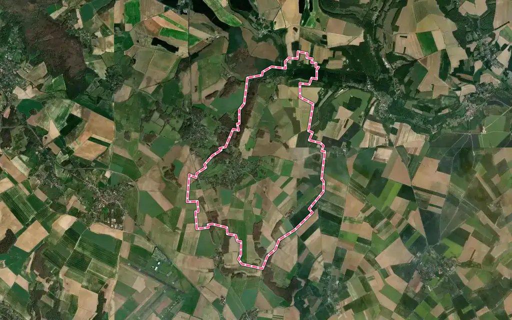 Vue satellite de Épiais-Rhus avec ses contours administratifs