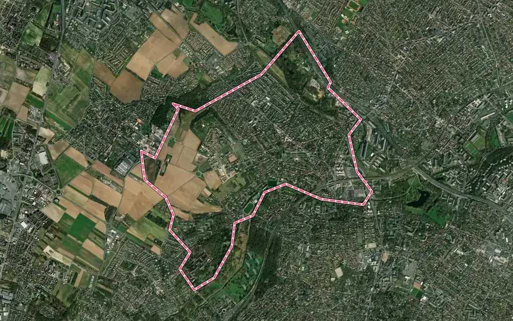 Vue satellite de Épinay-sur-Orge avec ses contours administratifs