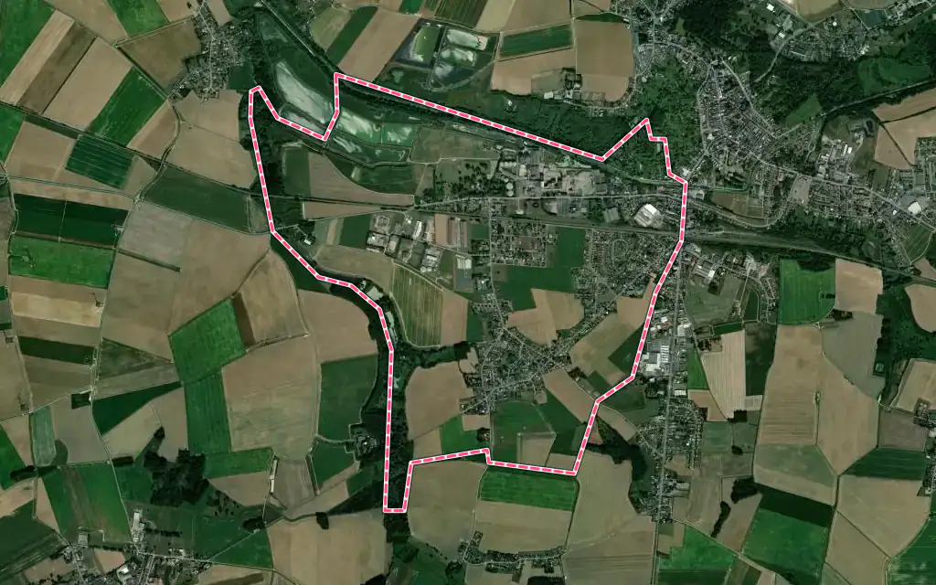 Vue satellite de Eppeville avec ses contours administratifs