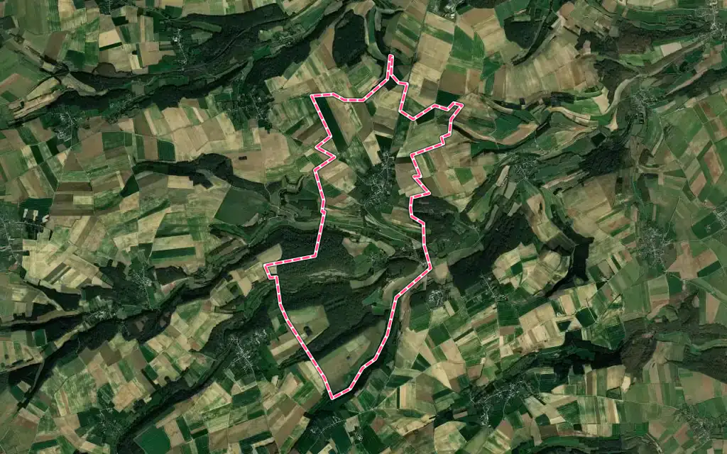 Vue satellite de Équennes-Éramecourt avec ses contours administratifs
