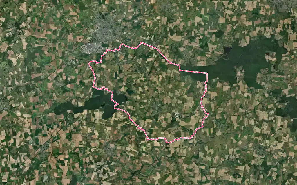 Vue satellite de Erbray avec ses contours administratifs