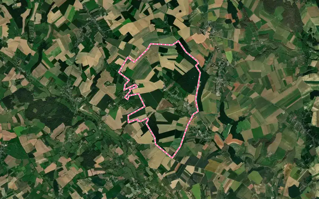 Vue satellite de Ernemont-Boutavent avec ses contours administratifs