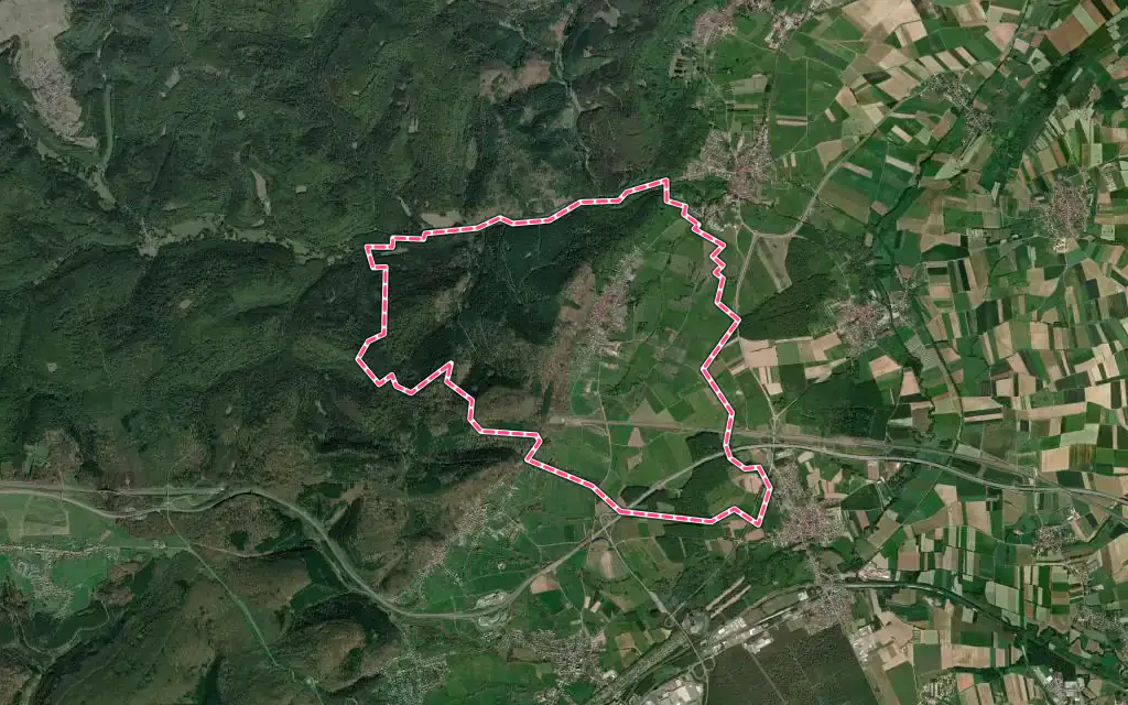Vue satellite de Ernolsheim-lès-Saverne avec ses contours administratifs